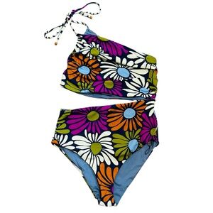 CALA DE LA CRUZ***Floral Monokini One-Piece Swimsuit***Small $285